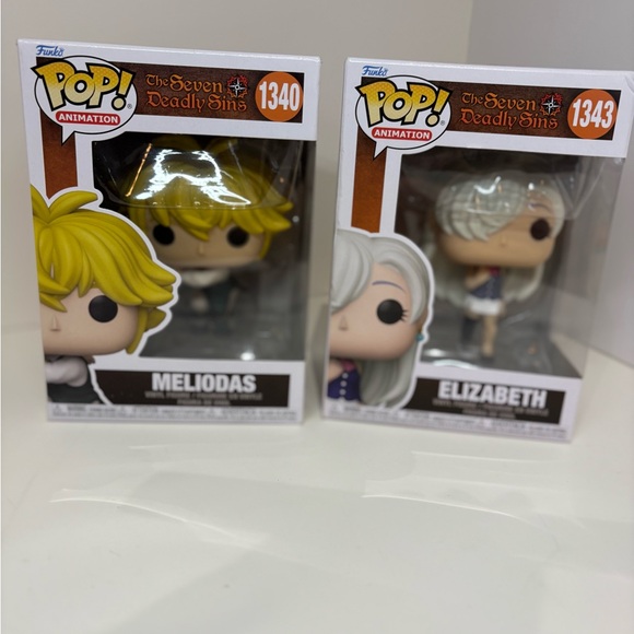 Funko Pop The Seven Deadly Sins-Meliodas #1340 & Elizabeth #1343 Animation Vinyl - Picture 7 of 9
